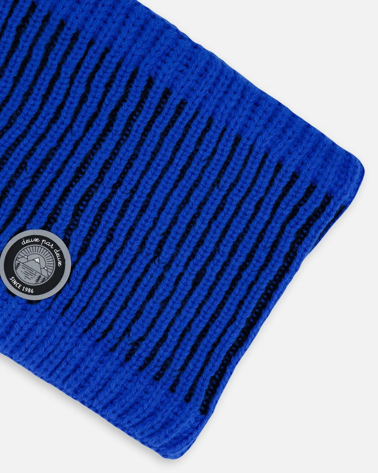 Lined Knit Neckwarmer Black And Blue | Deux par Deux | Jenni Kidz