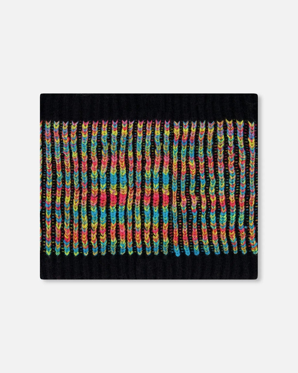 Lined Knit Neckwarmer Black And Multicolor | Deux par Deux | Jenni Kidz