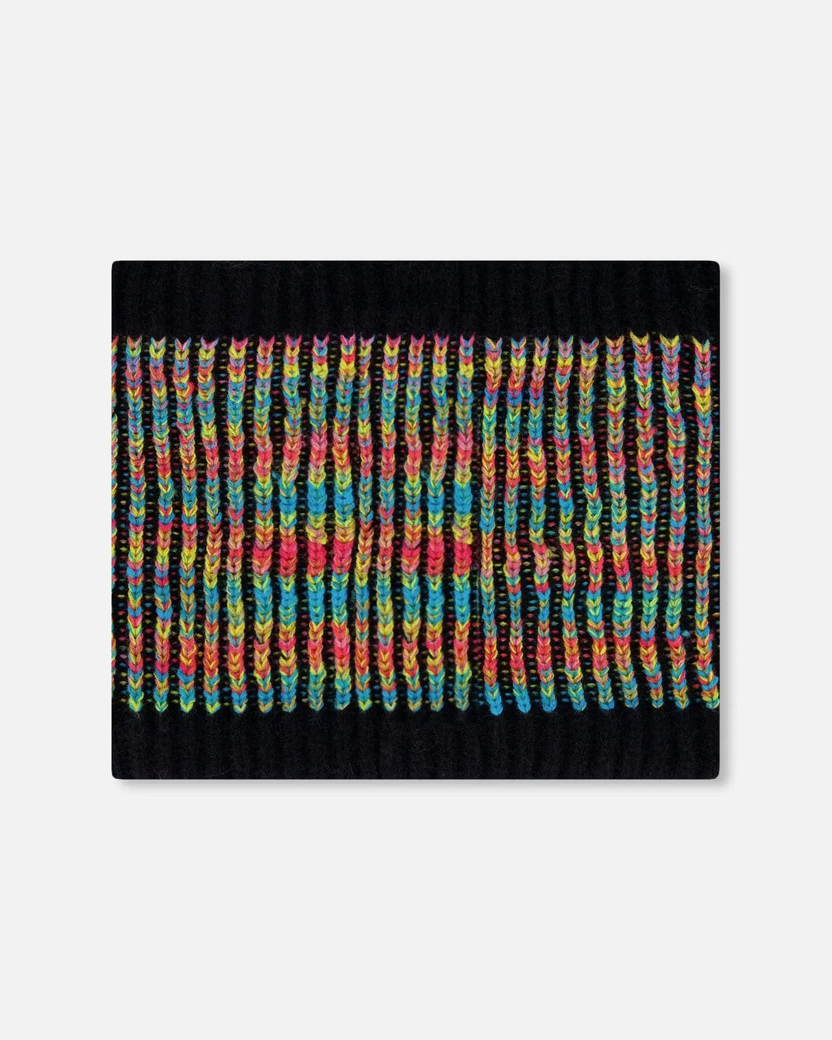 Lined Knit Neckwarmer Black And Multicolor | Deux par Deux | Jenni Kidz