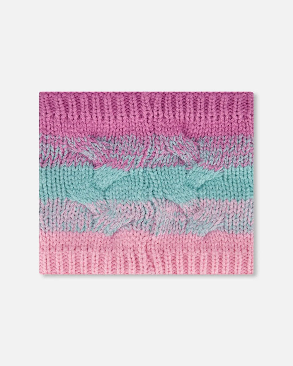 Lined Knit Neckwarmer Pink, Orange And Turquoise | Deux par Deux | Jenni Kidz