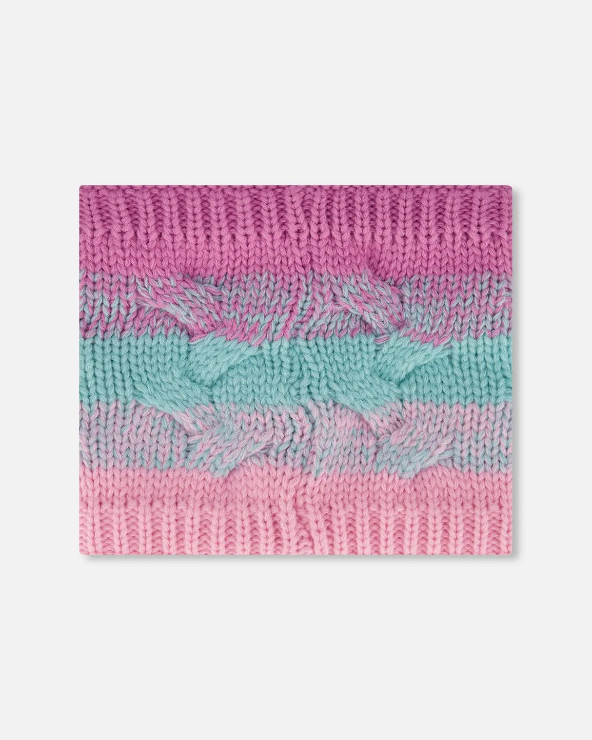 Lined Knit Neckwarmer Pink, Orange And Turquoise | Deux par Deux | Jenni Kidz
