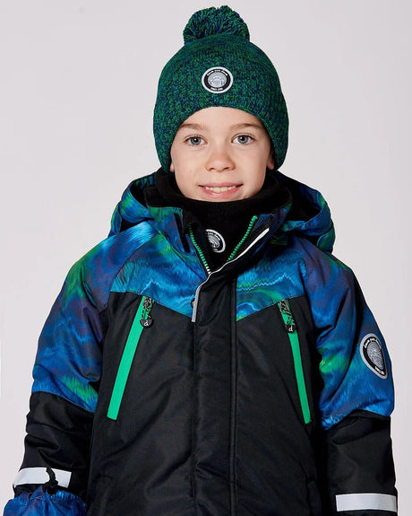 Lined Knit Pompom Hat Black And Blue | Deux par Deux | Jenni Kidz