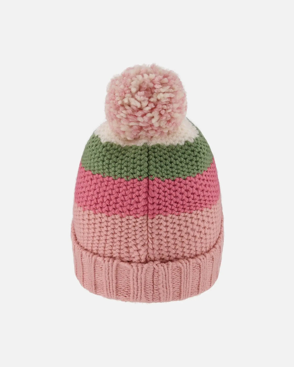 Lined Knit Pompom Hat Pink And Green | Deux par Deux | Jenni Kidz
