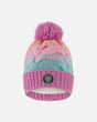 Lined Knit Pompom Hat Pink, Orange And Turquoise | Deux par Deux | Jenni Kidz
