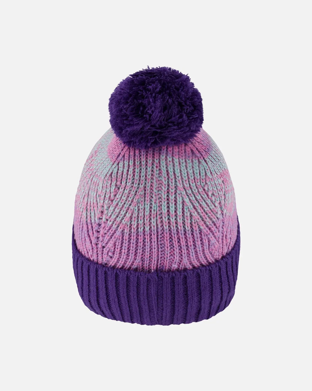 Lined Knit Pompom Hat Purple And Pink | Deux par Deux | Jenni Kidz