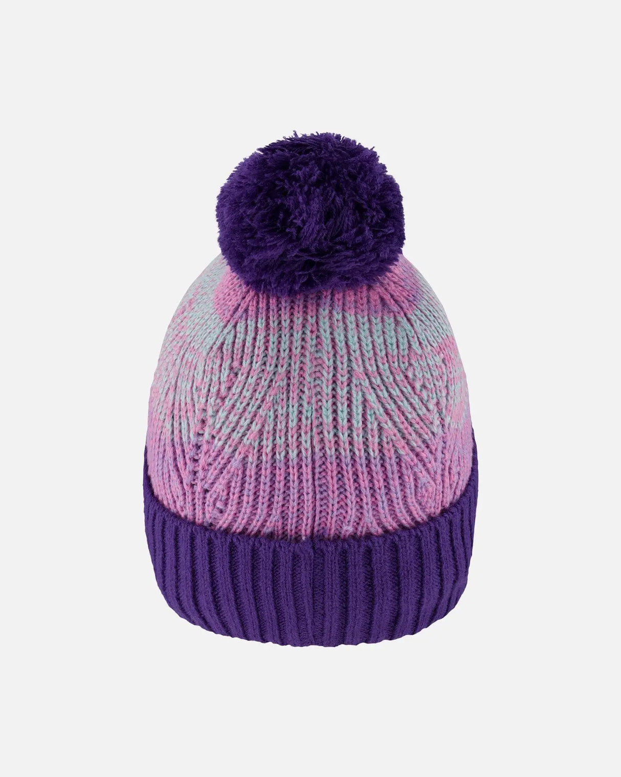 Lined Knit Pompom Hat Purple And Pink | Deux par Deux | Jenni Kidz
