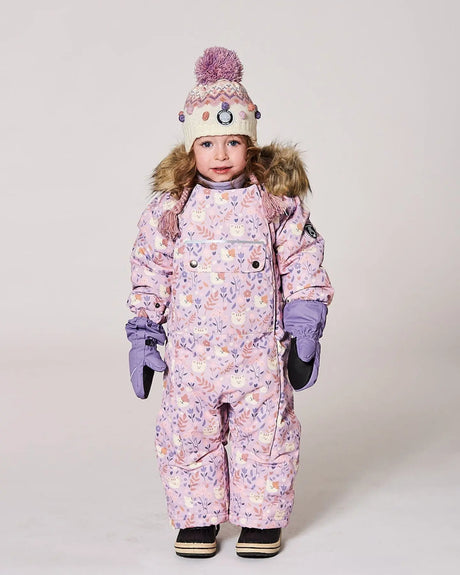 Lined Peruvian Knit Pompom Hat Off-White And Lilac | Deux par Deux | Jenni Kidz