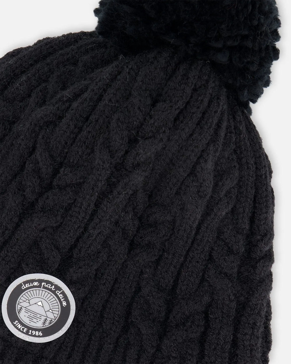 Lined Winter Hat With Pompom Black | Deux par Deux | Jenni Kidz