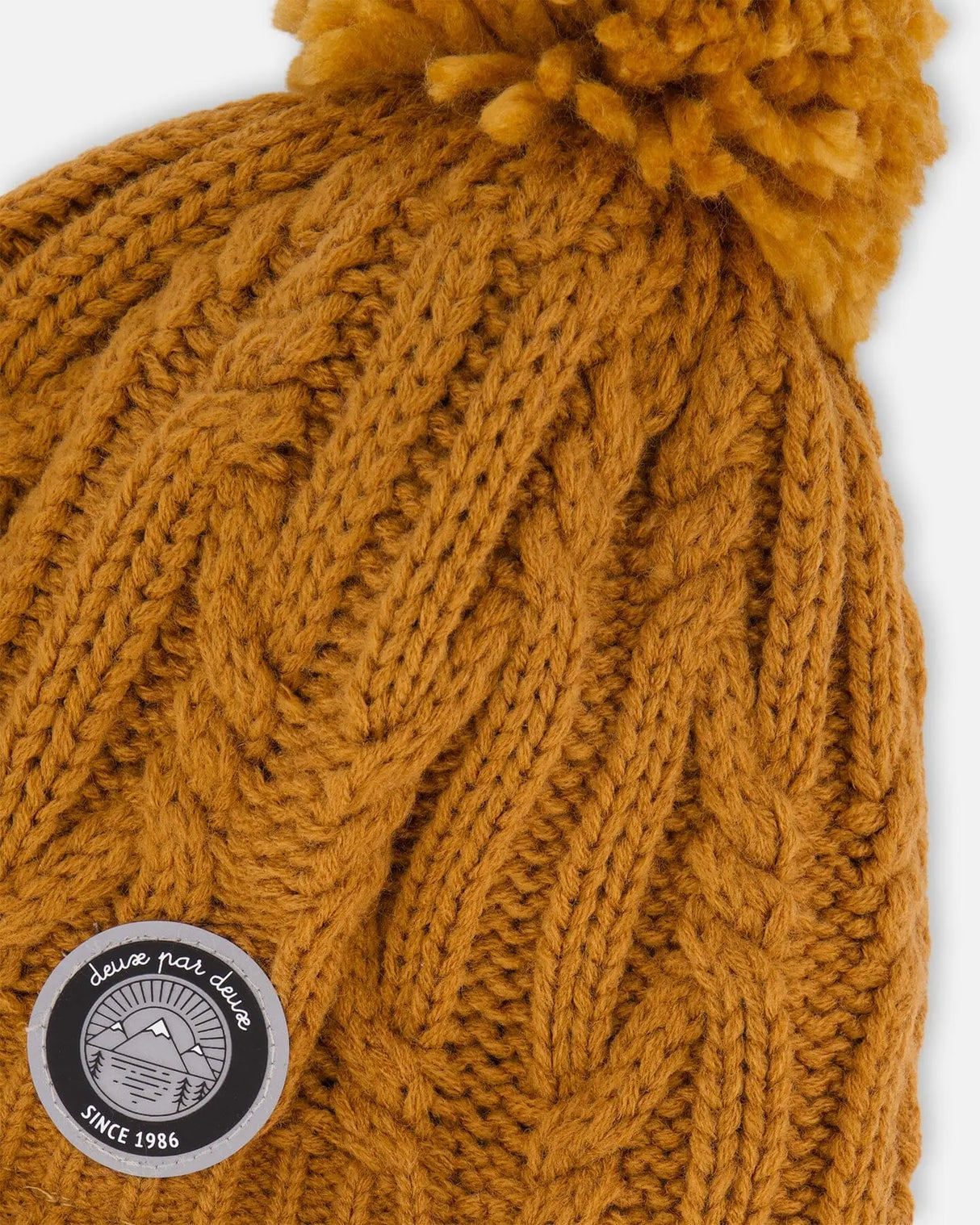 Lined Winter Hat With Pompom Brown Sugar | Deux par Deux | Jenni Kidz