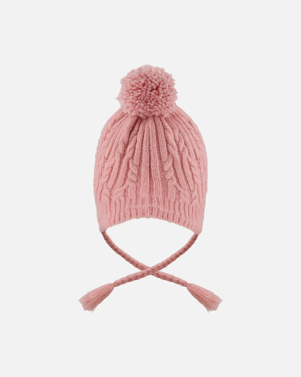 Lined Winter Hat With Pompom Dusty Pink | Deux par Deux | Jenni Kidz