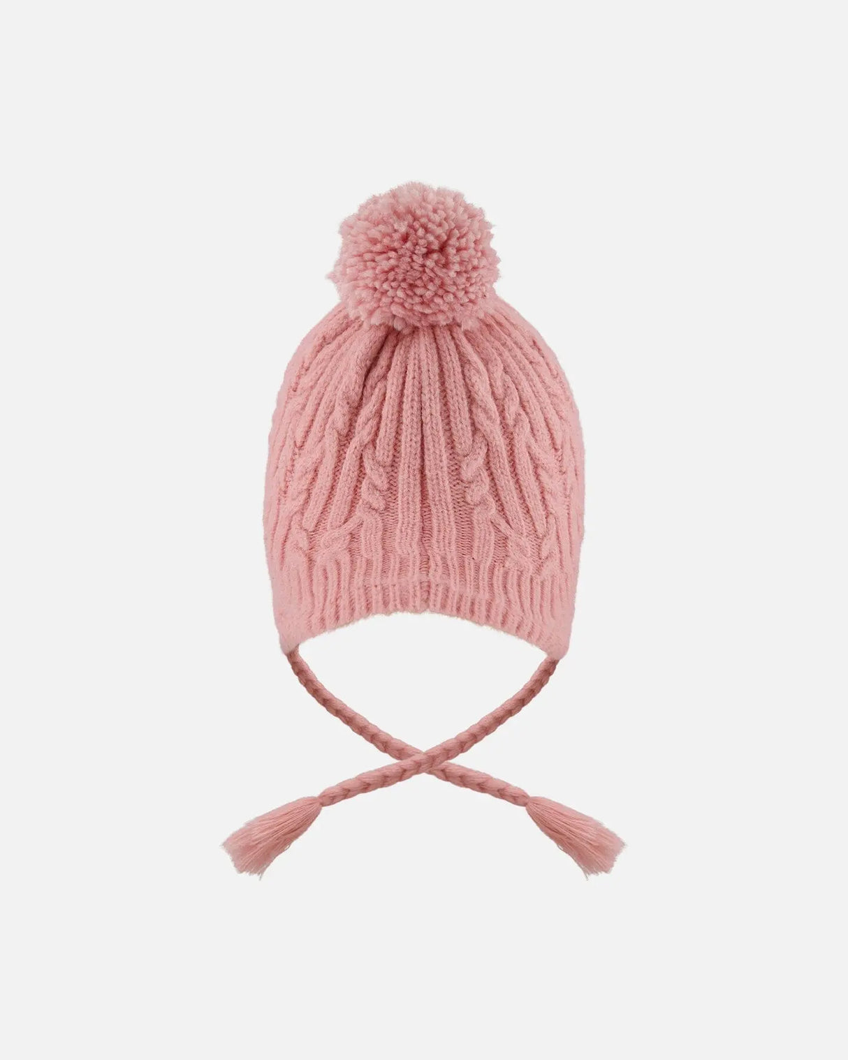 Lined Winter Hat With Pompom Dusty Pink | Deux par Deux | Jenni Kidz