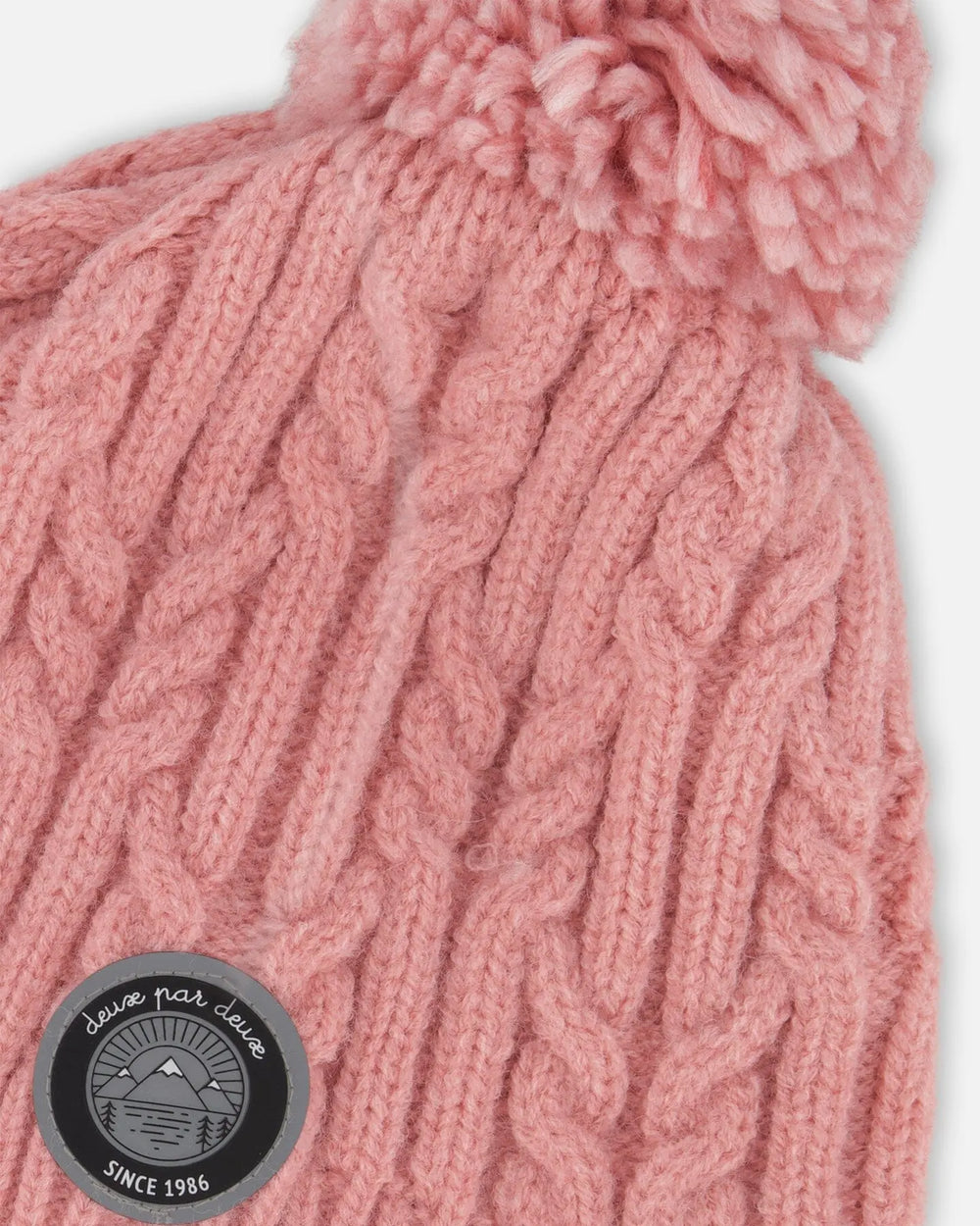 Lined Winter Hat With Pompom Dusty Pink | Deux par Deux | Jenni Kidz