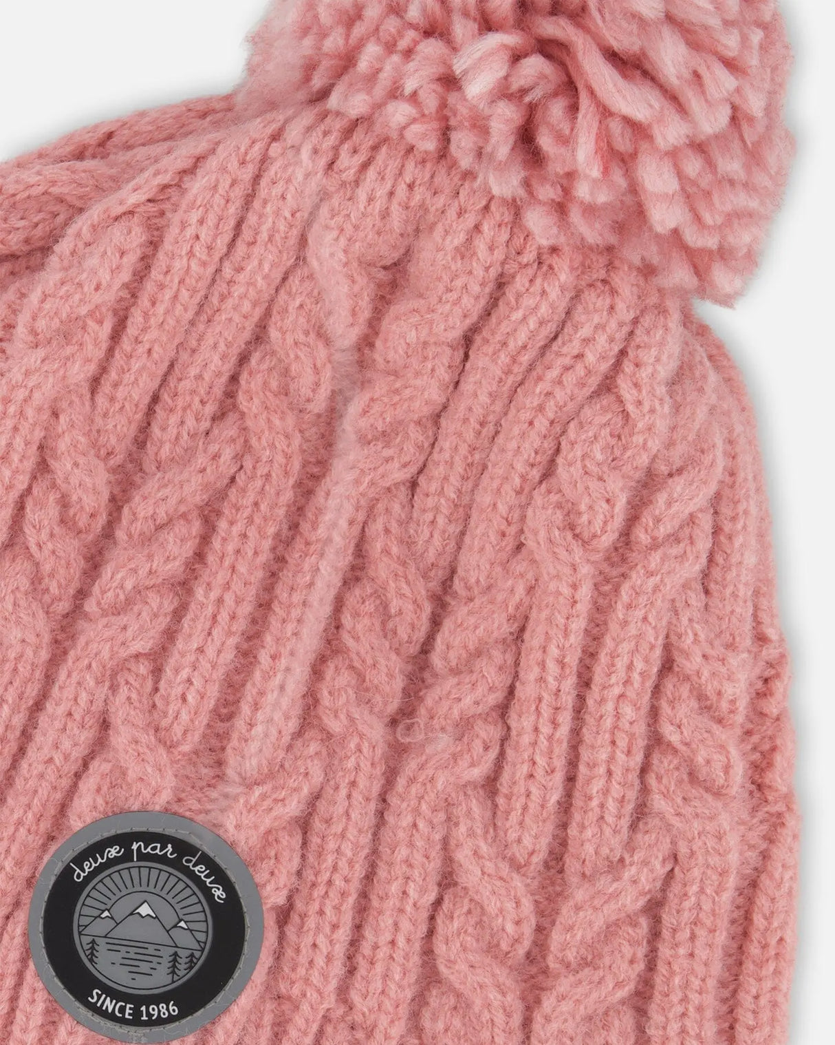 Lined Winter Hat With Pompom Dusty Pink | Deux par Deux | Jenni Kidz