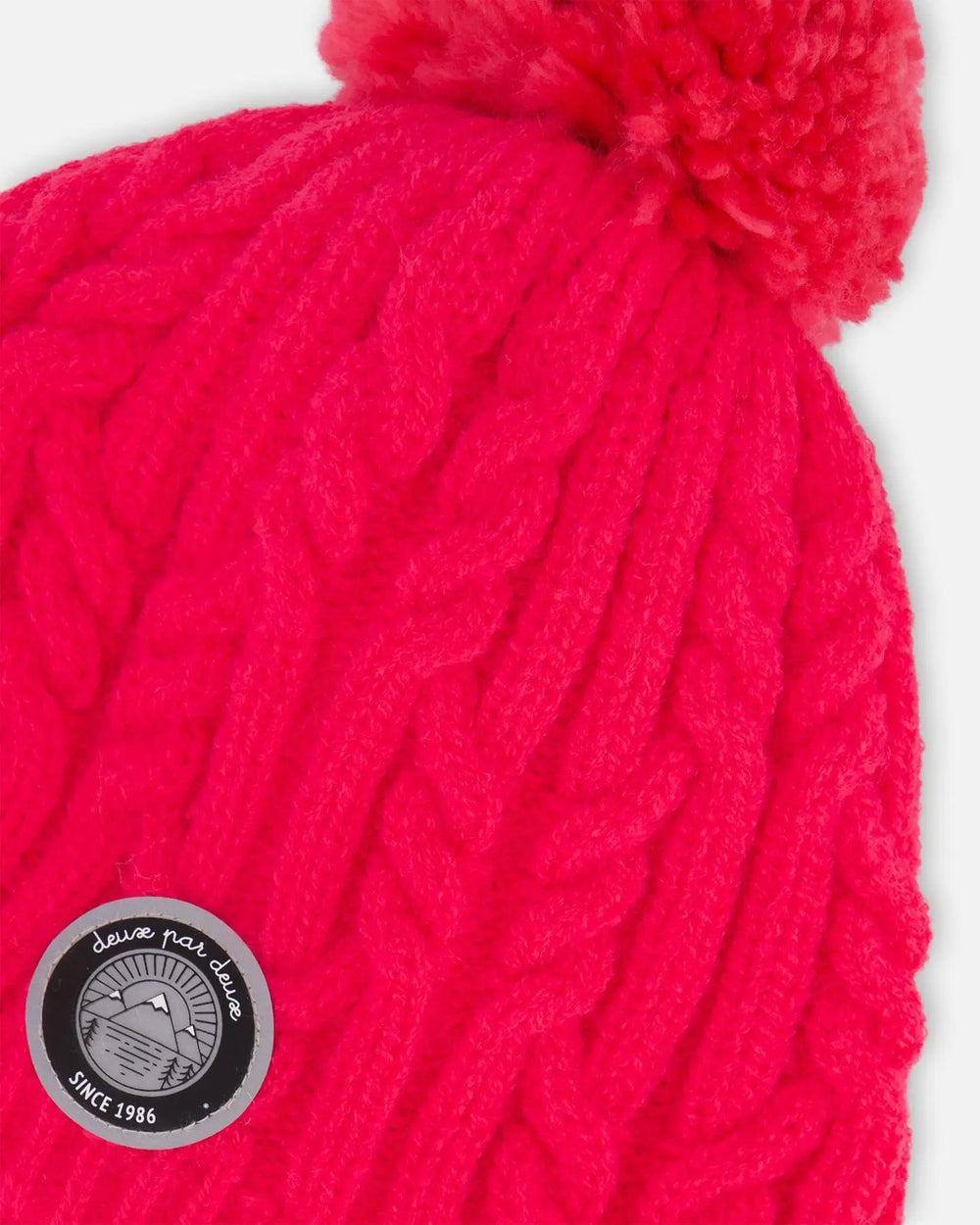 Lined Winter Hat With Pompom Flash Coral | Deux par Deux | Jenni Kidz