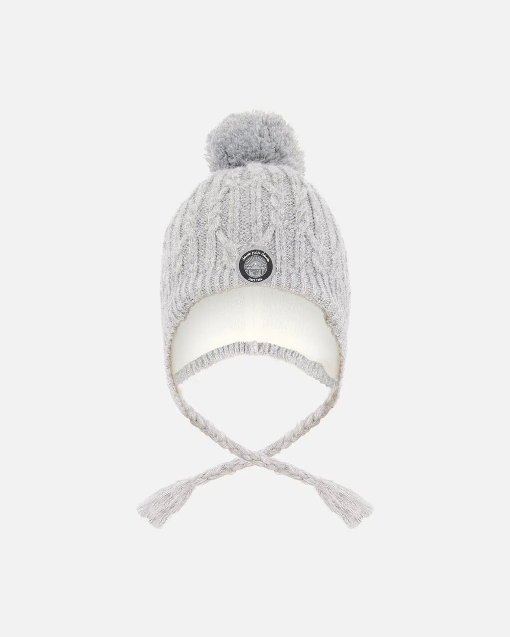 Lined Winter Hat With Pompom Heather Gray | Deux par Deux | Jenni Kidz