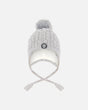 Lined Winter Hat With Pompom Heather Gray | Deux par Deux | Jenni Kidz