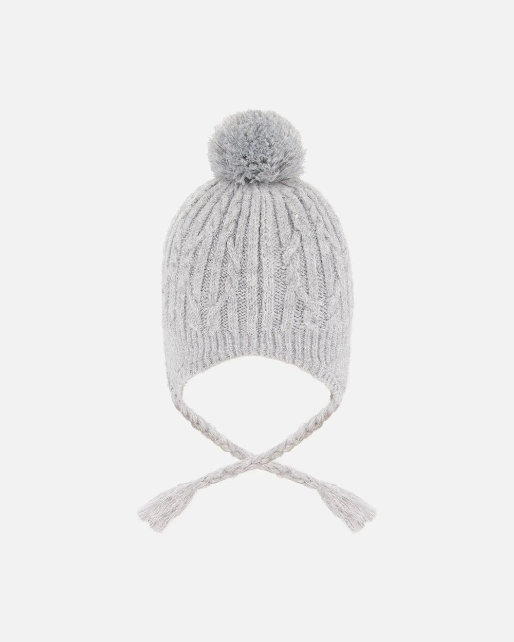 Lined Winter Hat With Pompom Heather Gray | Deux par Deux | Jenni Kidz