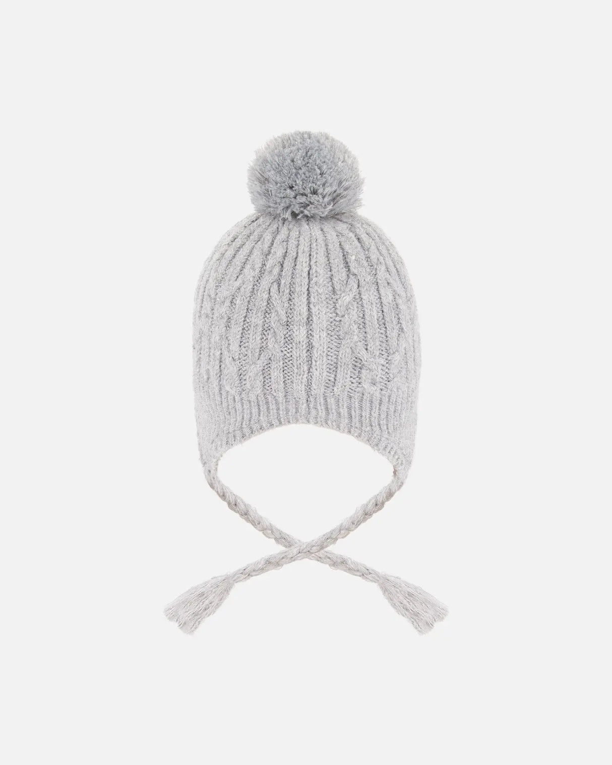 Lined Winter Hat With Pompom Heather Gray | Deux par Deux | Jenni Kidz