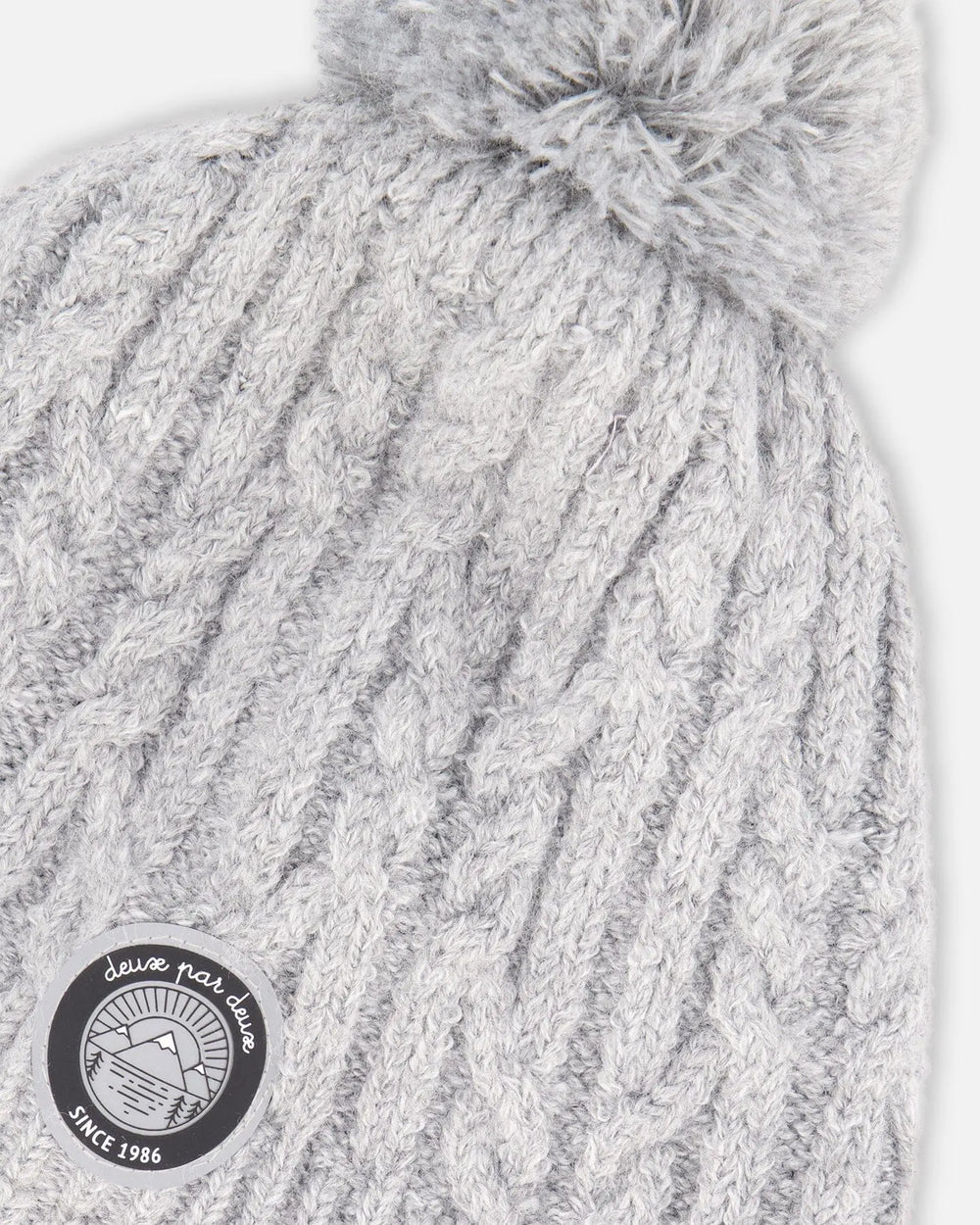 Lined Winter Hat With Pompom Heather Gray | Deux par Deux | Jenni Kidz