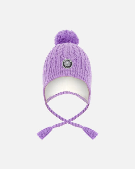 Lined Winter Hat With Pompom Lavender | Deux par Deux | Jenni Kidz