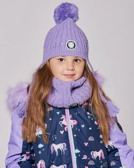 Lined Winter Hat With Pompom Lavender | Deux par Deux | Jenni Kidz