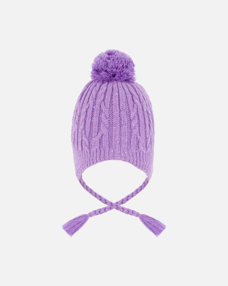 Lined Winter Hat With Pompom Lavender | Deux par Deux | Jenni Kidz