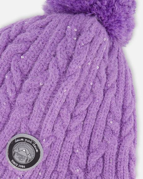 Lined Winter Hat With Pompom Lavender | Deux par Deux | Jenni Kidz