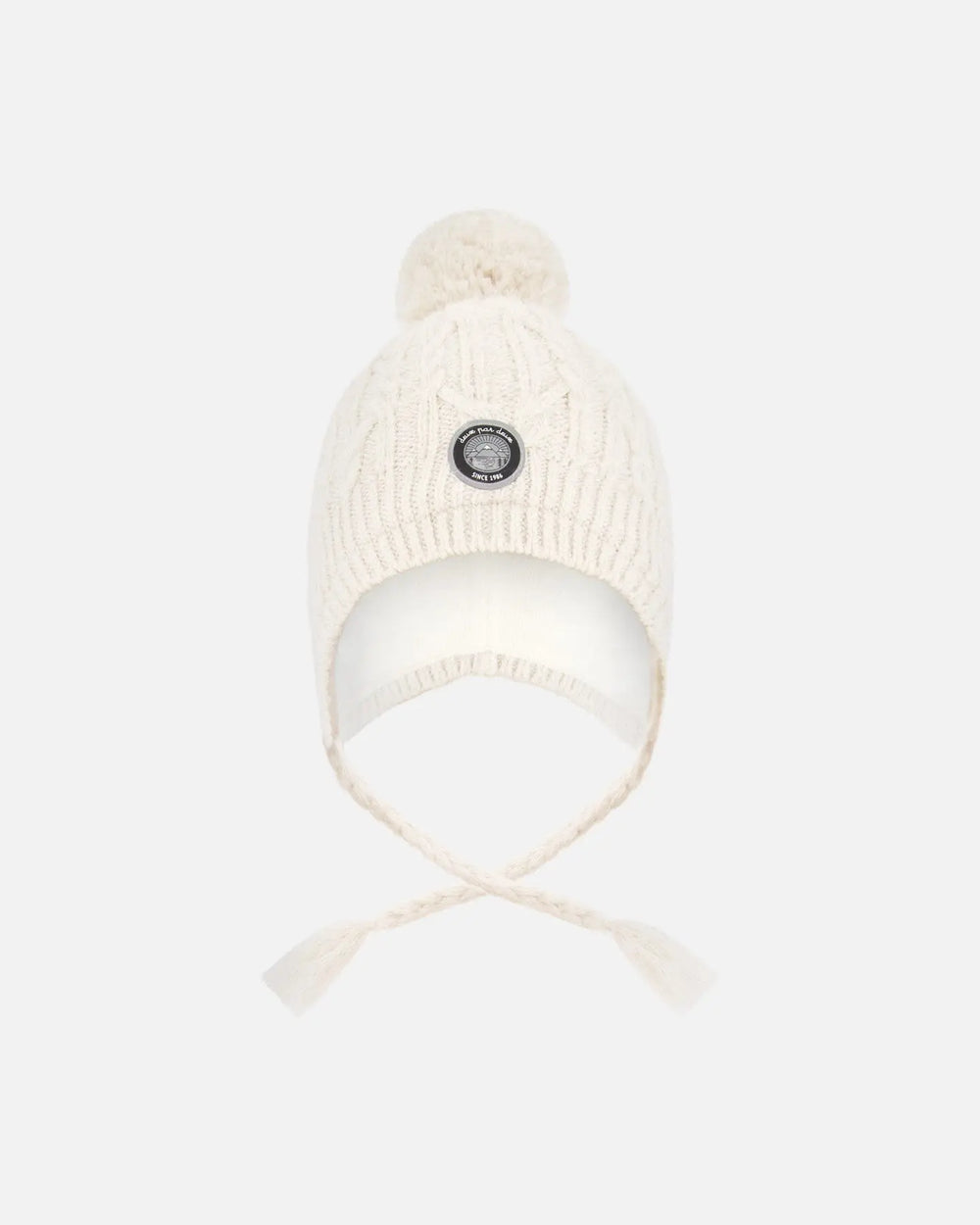 Lined Winter Hat With Pompom Off-White | Deux par Deux | Jenni Kidz