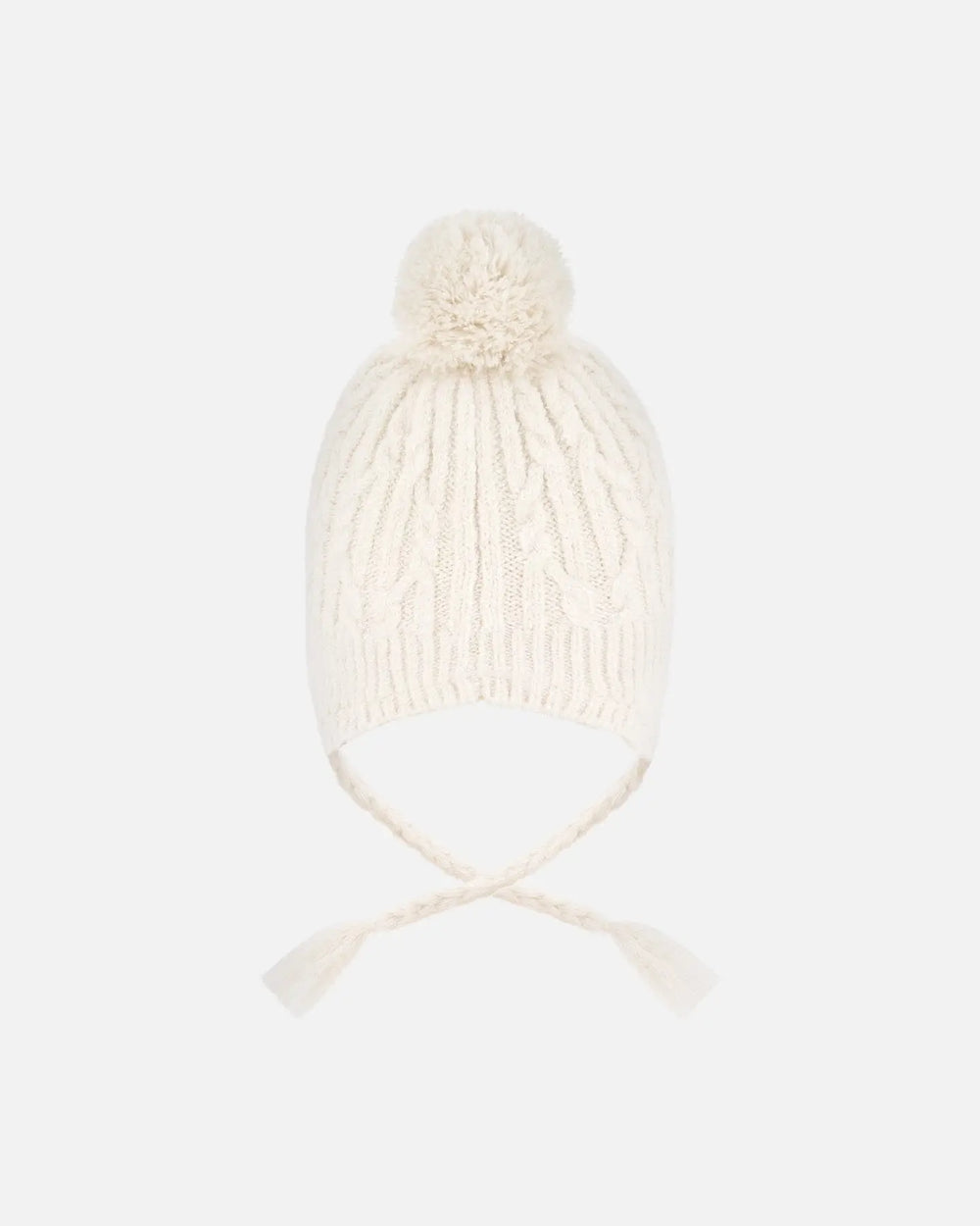 Lined Winter Hat With Pompom Off-White | Deux par Deux | Jenni Kidz