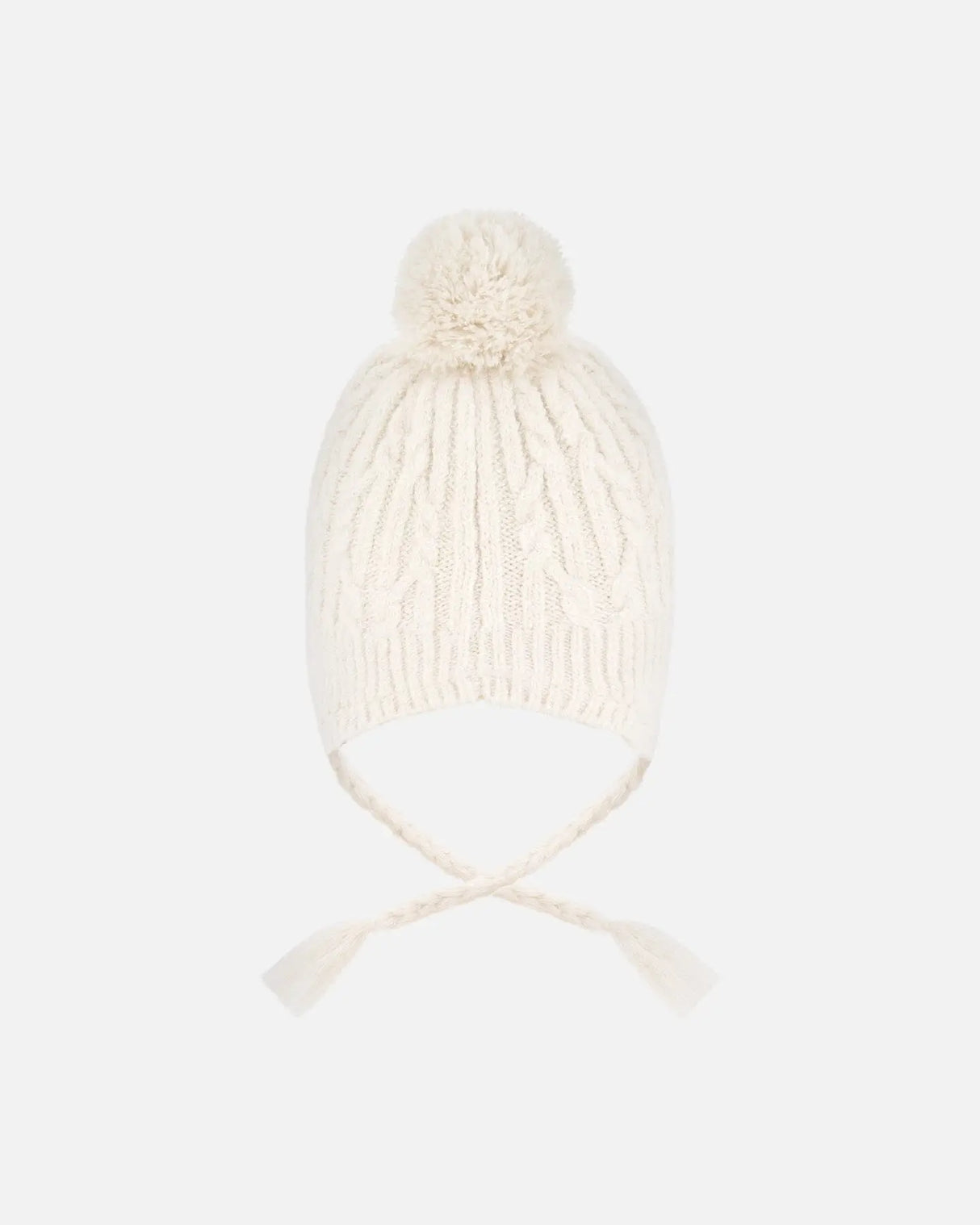 Lined Winter Hat With Pompom Off-White | Deux par Deux | Jenni Kidz