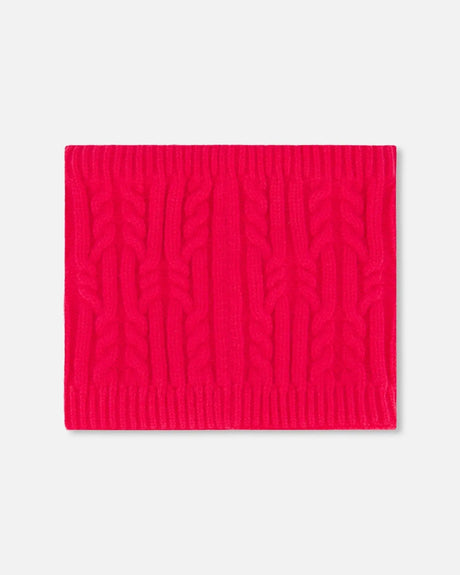 Lined Winter Neckwarmer Flash Coral | Deux par Deux | Jenni Kidz