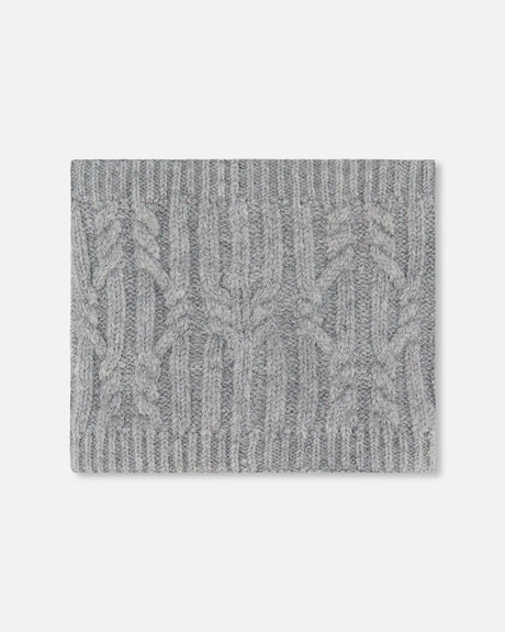 Lined Winter Neckwarmer Heather Gray | Deux par Deux | Jenni Kidz