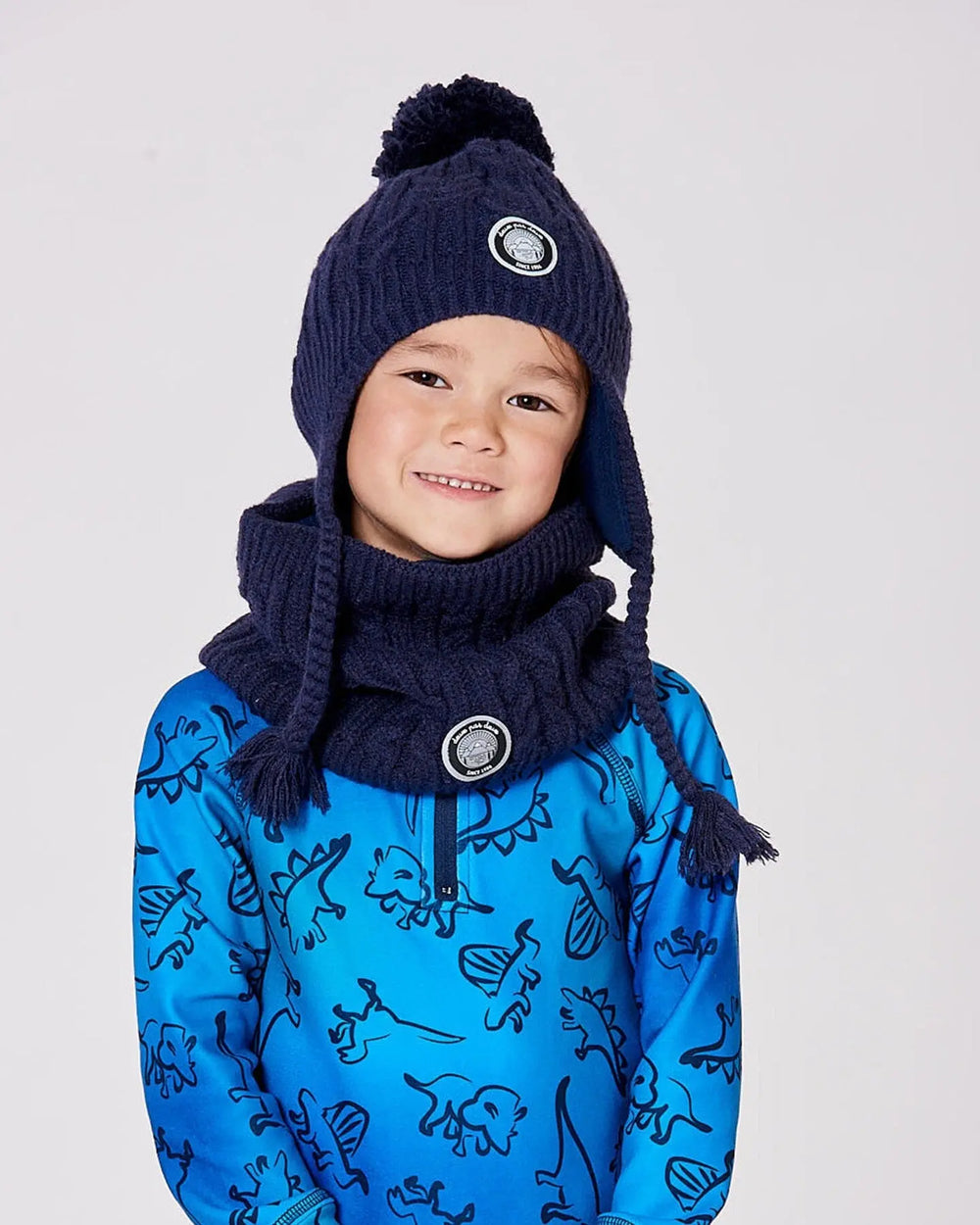 Lined Winter Neckwarmer Navy Blue | Deux par Deux | Jenni Kidz