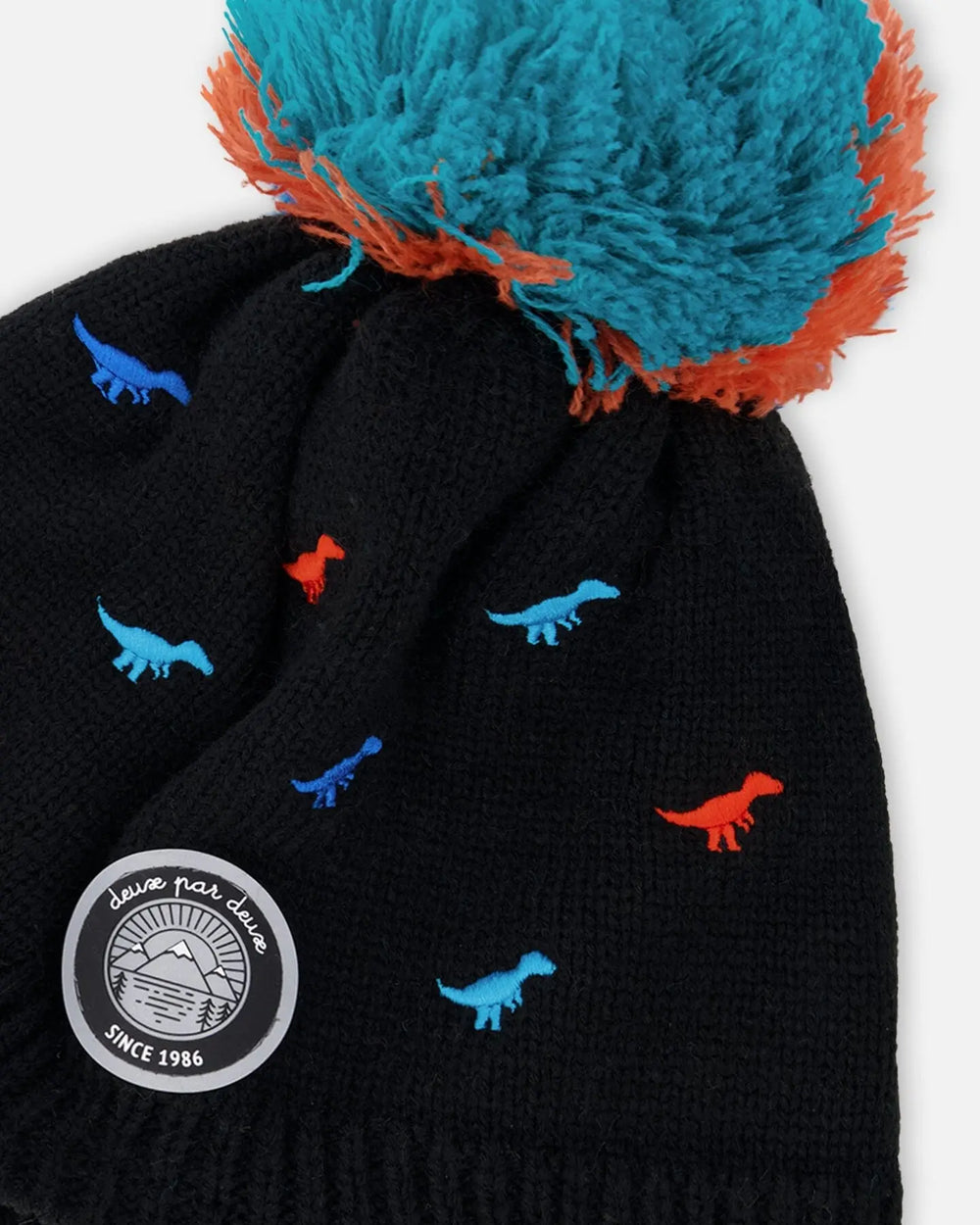 Lined Winter Peruvian Knit Hat With Pompom Black | Deux par Deux | Jenni Kidz