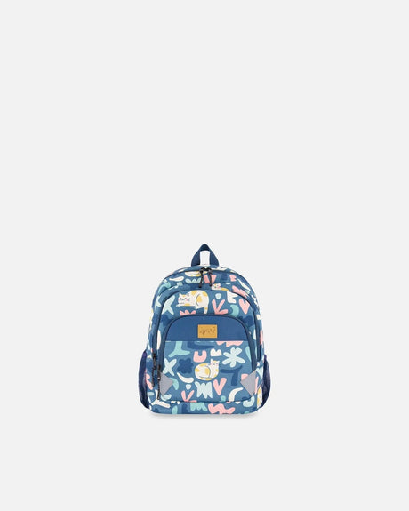 Little Kids Backpack Green Cat Print | Deux par Deux | Jenni Kidz