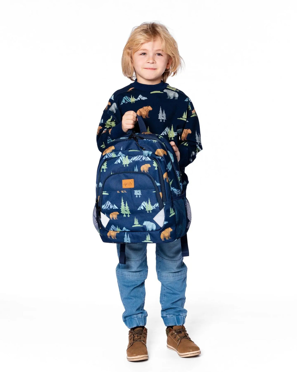 Little Kids Backpack Navy Animal Print | Deux par Deux | Jenni Kidz