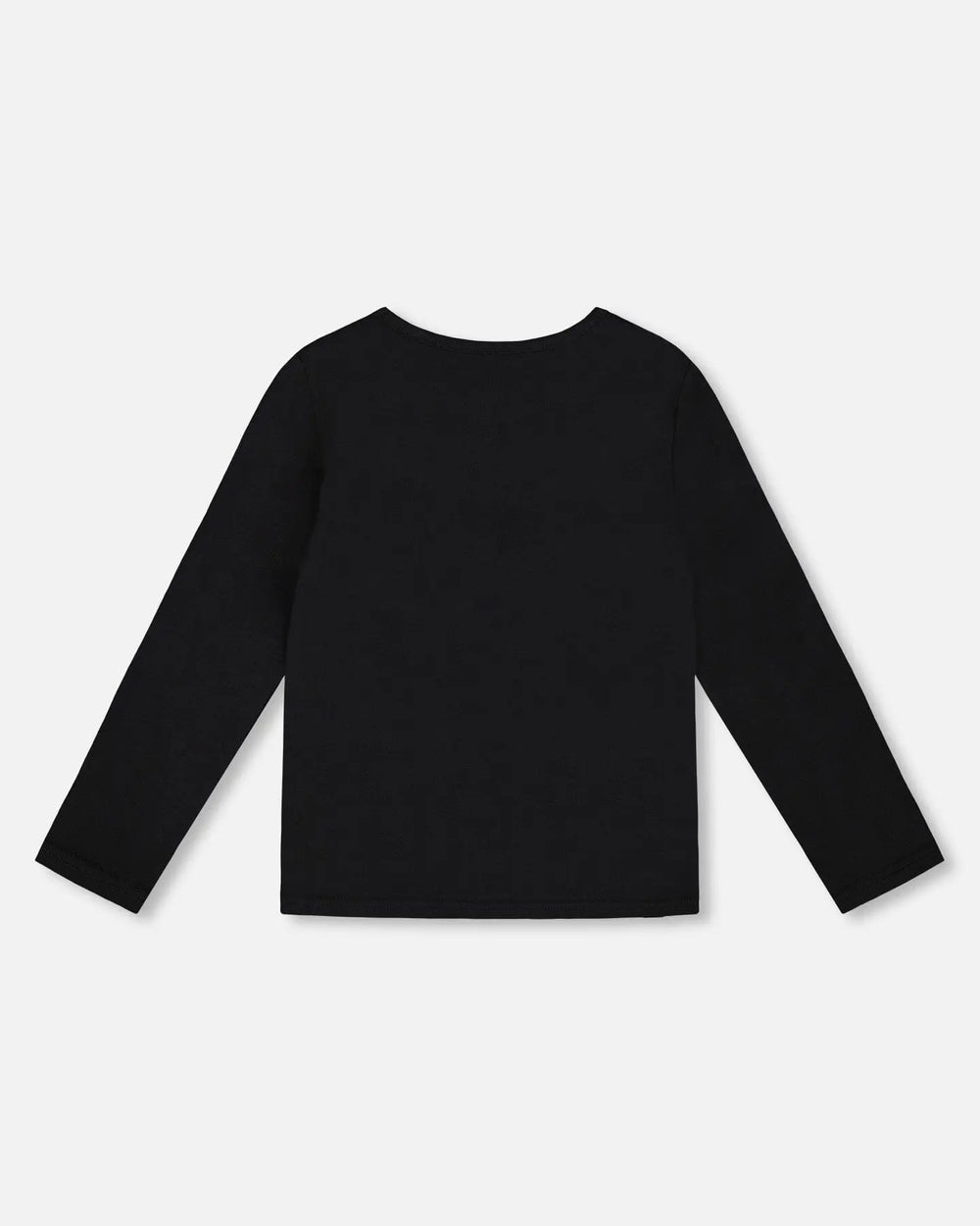 Long Sleeve Organic Cotton Jersey Bow Tee Black | Deux par Deux | Jenni Kidz