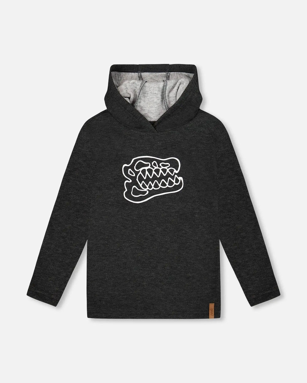 Long Sleeve Super Soft Brushed Jersey Hooded Tee Black | Deux par Deux | Jenni Kidz