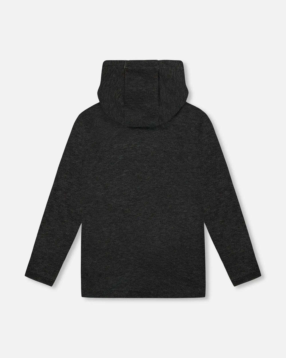 Long Sleeve Super Soft Brushed Jersey Hooded Tee Black | Deux par Deux | Jenni Kidz
