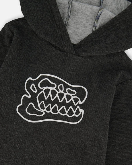 Long Sleeve Super Soft Brushed Jersey Hooded Tee Black | Deux par Deux | Jenni Kidz