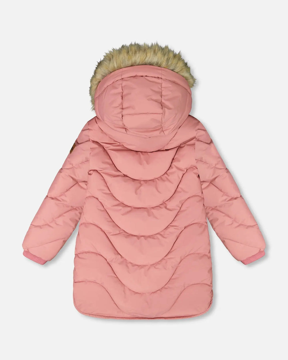 Long Wavy Quilt Puffy Coat Dusty Pink | Deux par Deux | Jenni Kidz