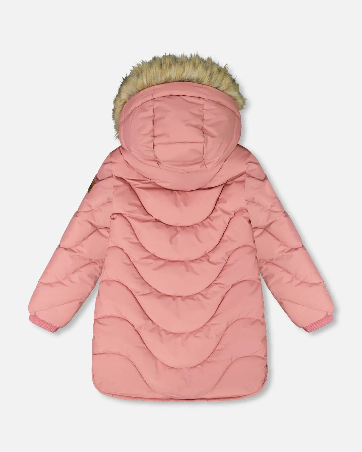 Long Wavy Quilt Puffy Coat Dusty Pink | Deux par Deux | Jenni Kidz