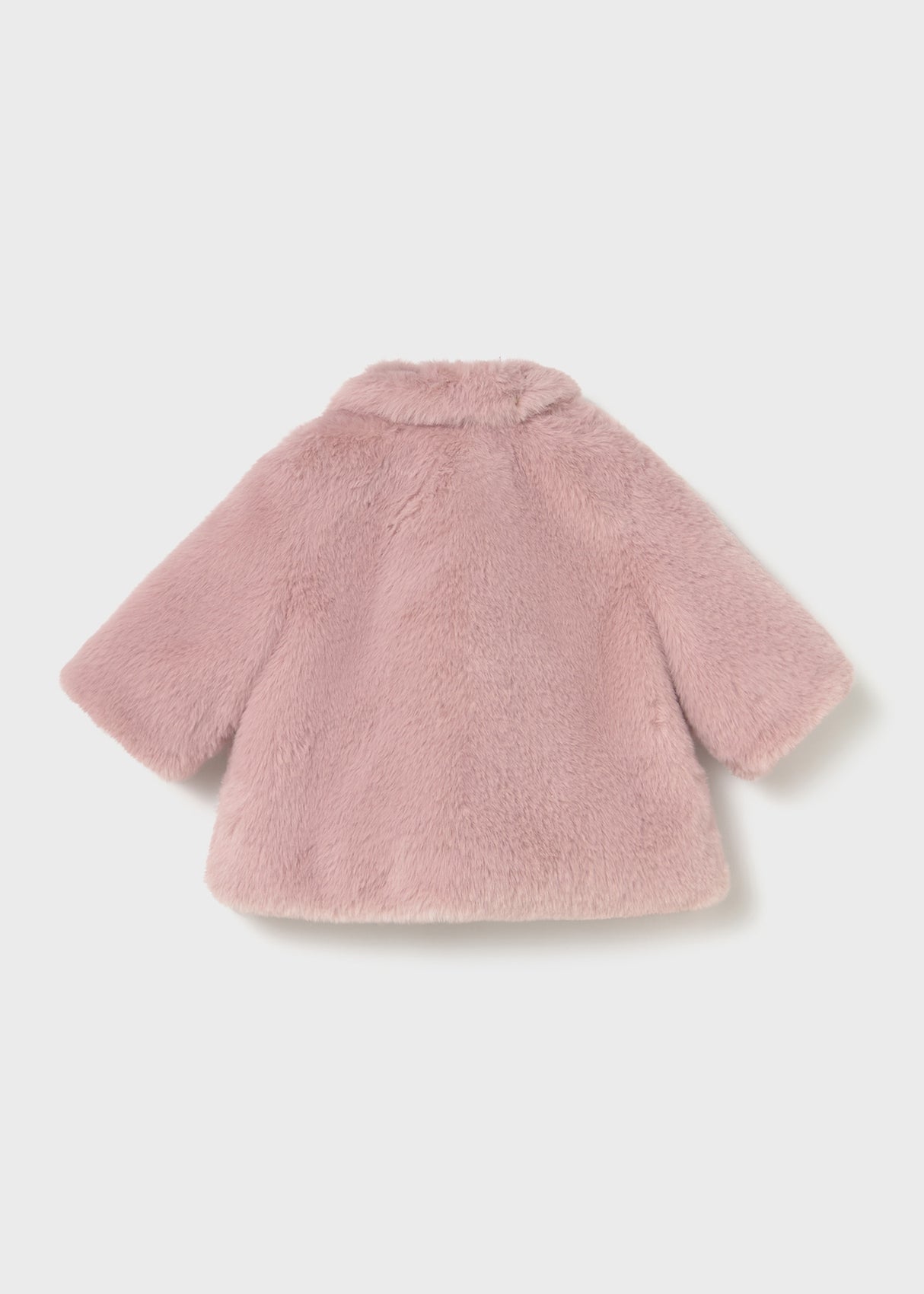 Back view plush infant winter coat rose pink — almost gone