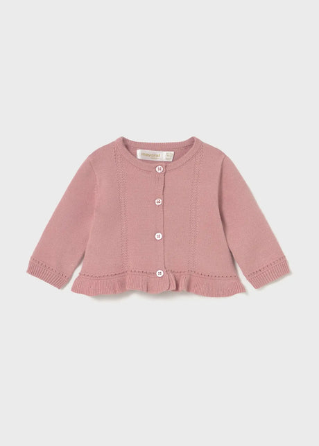 Cardigan detail with buttons and ruffle hem, baby girl outfit