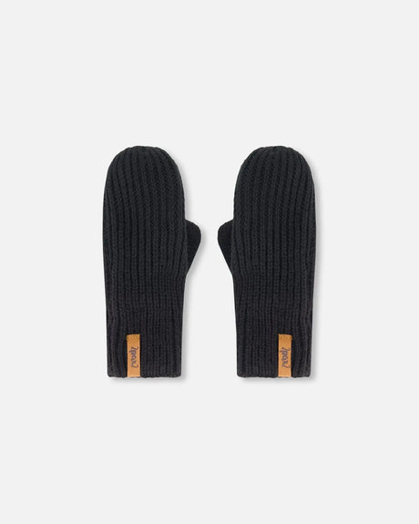 Mid-Season Knit Mittens Black | Deux par Deux | Jenni Kidz