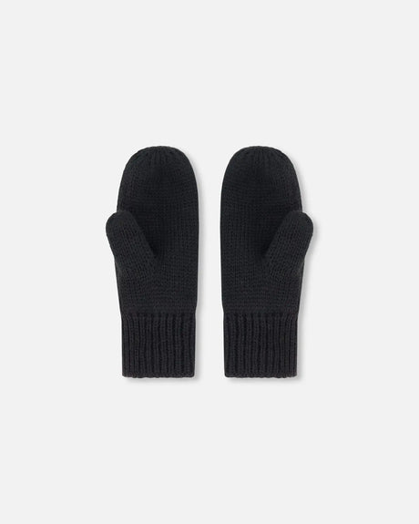 Mid-Season Knit Mittens Black | Deux par Deux | Jenni Kidz