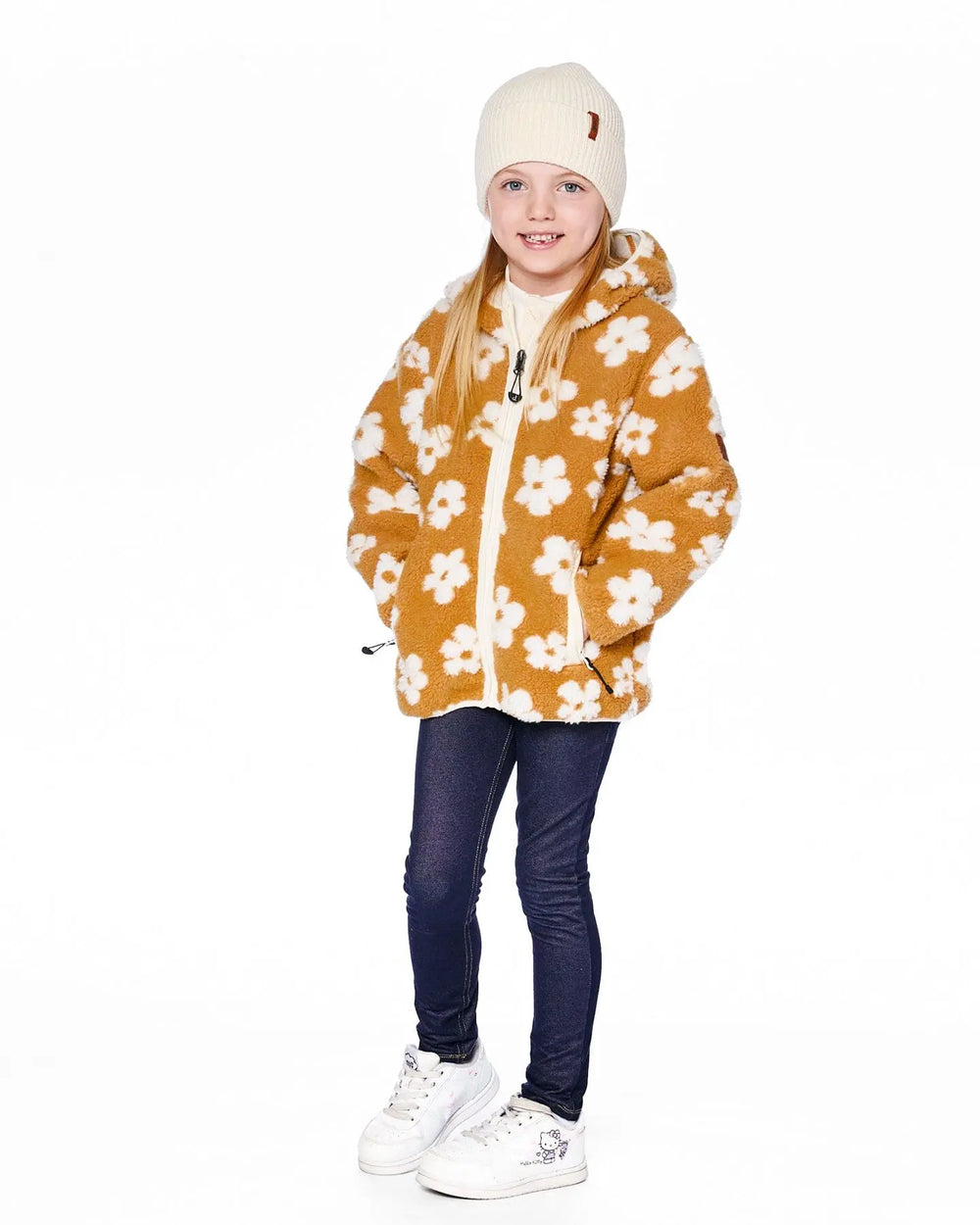 Mid-Season Sherpa Jacket Light Beige | Deux par Deux | Jenni Kidz
