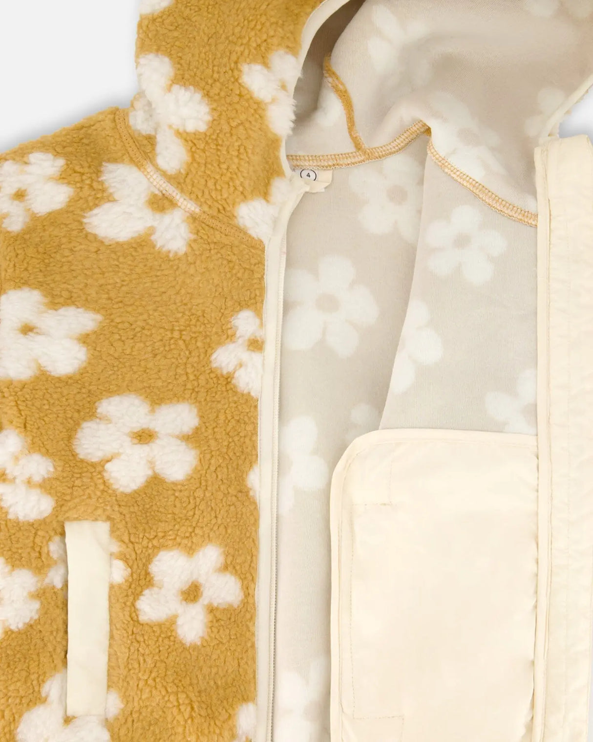 Mid-Season Sherpa Jacket Light Beige | Deux par Deux | Jenni Kidz