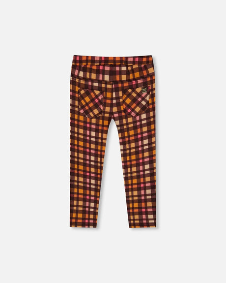 Milano Treggings Plaid Magenta And Brown | Deux par Deux | Jenni Kidz