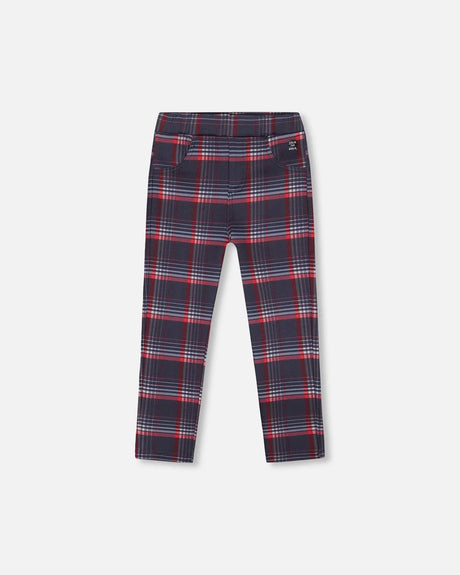 Milano Treggings Red And Navy Plaid | Deux par Deux | Jenni Kidz